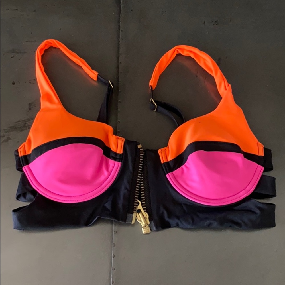 VS padded swim suit top neon